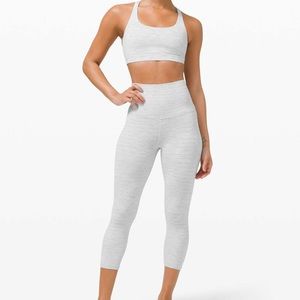 Grey and white lululemon leggings- Align HR crop 23”